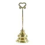 A Victorian brass doorstop, with a heart shaped handle, the reverse stamped possibly 'PARKER',