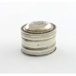 A George III silver nutmeg grater, by Joseph Willmore, Birmingham 1809, oval form, the slightly