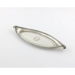 A George III silver snuffer's tray, by Solomon Hougham, London 1799, oval form, reeded border,