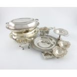 A mixed lot, comprising silver items: a pair of sauce boats, by Walker and Hall, Sheffield 1904,