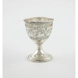 A George III silver egg cup, by Peter & Jonathan Bateman, London 1790, circular form, pierced and