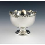 A silver rose bowl, by William Sparrow, Birmingham 1919, plain circular form, shell and scroll