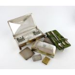 A mixed lot of silver and electroplated items, various makers and dates, comprising silver items: