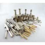 A mixed lot of silver and electroplated items, various makers and dates, comprising silver items: