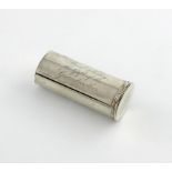 A George III silver nutmeg grater, by Thomas Phipps & Edward Robinson, London 1799, cylindrical