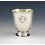 A late-18th / early-19th century silver beaker, maker's mark of I.L.C, with an unidentified town