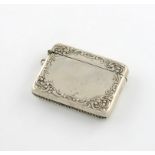 A silver double vesta case, by Deakin and Francis, Birmingham 1898, rectangular form, embossed