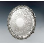 A George IV Scottish silver salver, no apparent maker's mark, Glasgow 1826, circular form, the