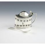 A George III silver mustard pot, by Peter and William Bateman, London 1807, oval form, pierced and