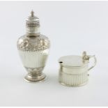 A George III silver mustard pot, by James Williams, London 1794, circular form, part-fluted