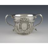 A late-Victorian silver two-handled porringer, by J and G Lowe, Chester 1896, circular form,