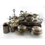 λ A mixed lot of silver items and electroplated items, comprising silver items: an octagonal