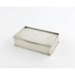 A silver table snuff box, by W.F. Wright, London 1913, rectangular form, engine-turned decoration,