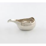 A George III silver pap boat, maker's mark of TE over GS, untraced, London 1770, plain oval form,