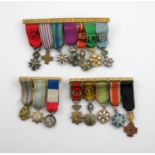 France, Belgium and Colonies, etc, Group of 7 miniature Orders, 20th century, two with brilliants,