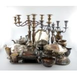 λ A large collection of old Sheffield plated and electroplated items, comprising: two pairs of