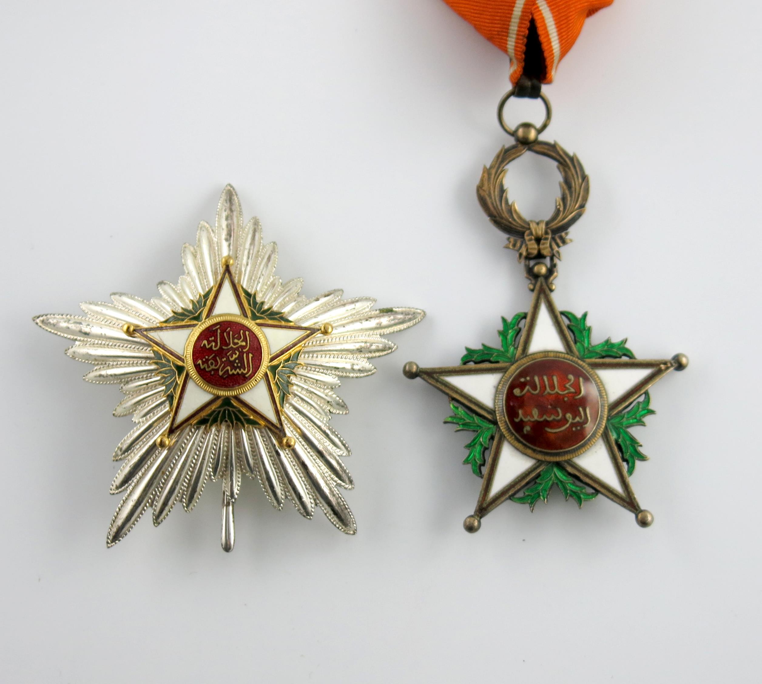 Morocco, Order of Ouissam Alaouite Cherifien, Commander's Breast Star and badge, silver and