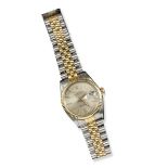 A gentleman's oyster perpetual Datejust gold and steel wristwatch by Rolex, automatic winding. The