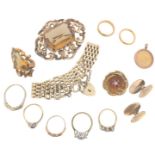 Assorted jewellery, including a cased Victorian demi-parure, the large cushion shaped citrine