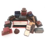 A quantity of assorted jewellery boxes, including boxes by Mappin & Webb and Cartier. Thirty two