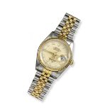 A gentleman's oyster perpetual Datejust gold and steel wristwatch by Rolex, automatic winding. The