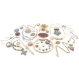 Various items of jewellery, costume jewellery etc., including a lady's 9ct white gold wristwatch