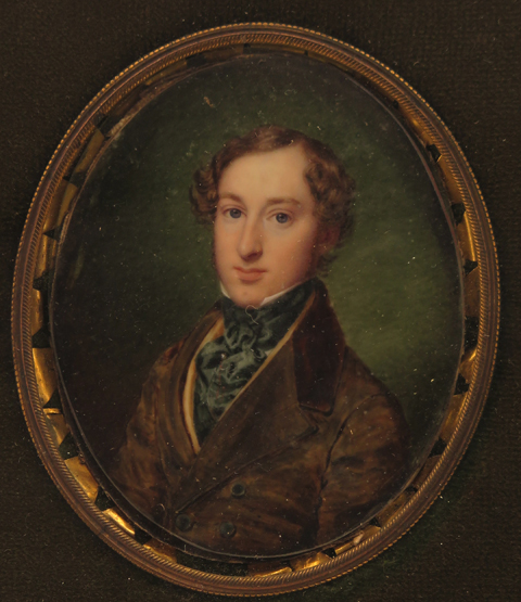 λ Attributed to Floriano Pietrocola (Italian 1809-?) Miniature portrait of a gentleman of the