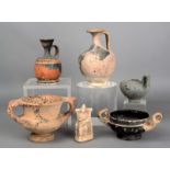 Five Classical pottery vessels circa 4th century BC and later Including a lekythoi with a