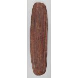 An Aborigine wunda shield Western Australia wood, with grooved zig-zag decoration to the front,