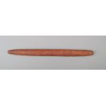 An Aborigine message stick Western Australia wood, with engraved concentric circles, lines and dots,