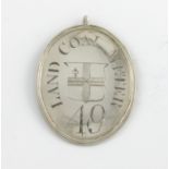 A George IV silver London Land Coal Meter's badge, by Thomas Smith and Thomas Merryweather, London