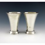 A pair of late-19th century Swedish silver vases / beakers, by C. Hallberg, 1897, tapering