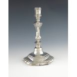 An 18th century French provincial silver candlestick, by Guillaume Hardy, Angers 1768 on a raised