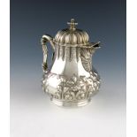 A 19th century American silver hot milk / water jug, by Hayden and Whilden, Charleston, circa