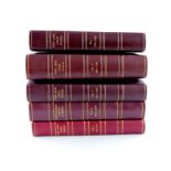 Wine Label Circle Journal, five red leather bound volumes, containing the Circle's journals from