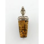 A Victorian novelty silver armorial bottle stopper, by William Hunter, London 1868, modelled as