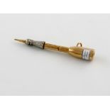 A Victorian 18 carat gold and silver propelling pencil, by Mordan and Co., retailed by J & G