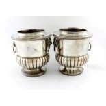 A pair of early-19th century Old Sheffield plate wine coolers, unmarked circa 1820, part fluted