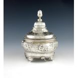 An early-19th century Dutch silver tobacco jar, maker's mark of VL conjoined, 1831, circular bellied