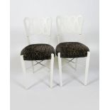 A pair of beech wood 969 chairs designed by Gio Ponti, painted white, 84cm. high (2)