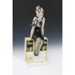 'Me ne Infischio - La Studentessa' a Lenci Pottery figure designed by Helen Konig Scavini, the