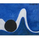 ‡ Leslie Illsley (1936-1989) untitled abstract, 1988 acrylic on paper, framed signed Leslie, 88