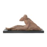 'Wheat' a terracotta sculpture cast from a model by Demetre Chiparus, on ebonised wood base, signed