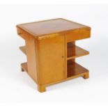 An Art Deco satinwood occasional table probably by Laszlo Hoenig, square section, with twin