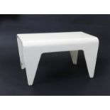 A painted bent ply table designed by Marcel Breuer, probably manufactured by Isokon, painted white