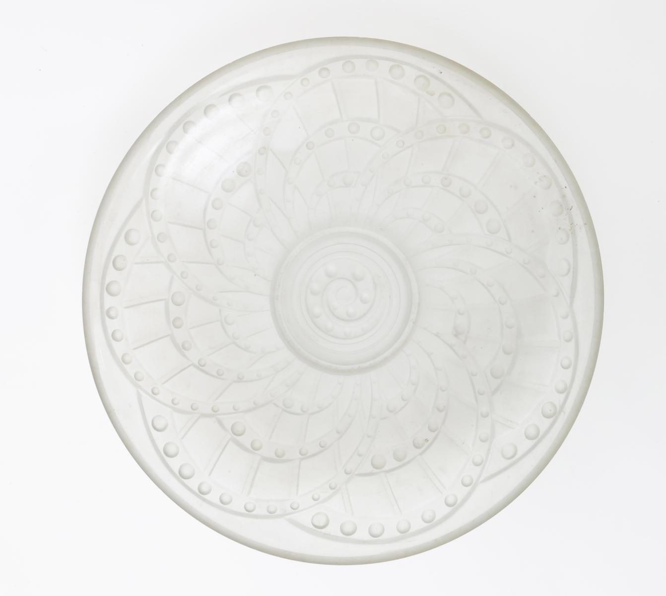 A Landier opalescent glass dish, moulded in low relief with radiating geometric swirls, an - Image 2 of 3