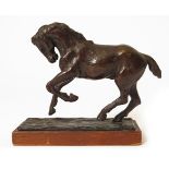 ‡ Mathilius Schack Elo (Danish 1887-1948) A rearing horse Bronze 12.5cm high