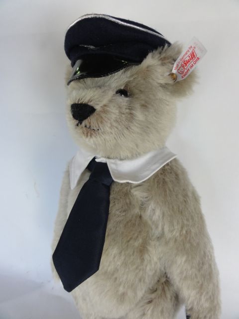 A boxed Steiff Captain Mach, the Concorde Bear, grey, 33 cm tall approx in a limited edition of 1500 - Image 3 of 3