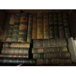 A quantity of leather bound books including Brown's Greek Classical Literature, Life of Richard