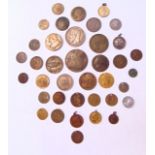 A mixed collection of 18th/19th and later English and European coinage, gaming tokens, etc